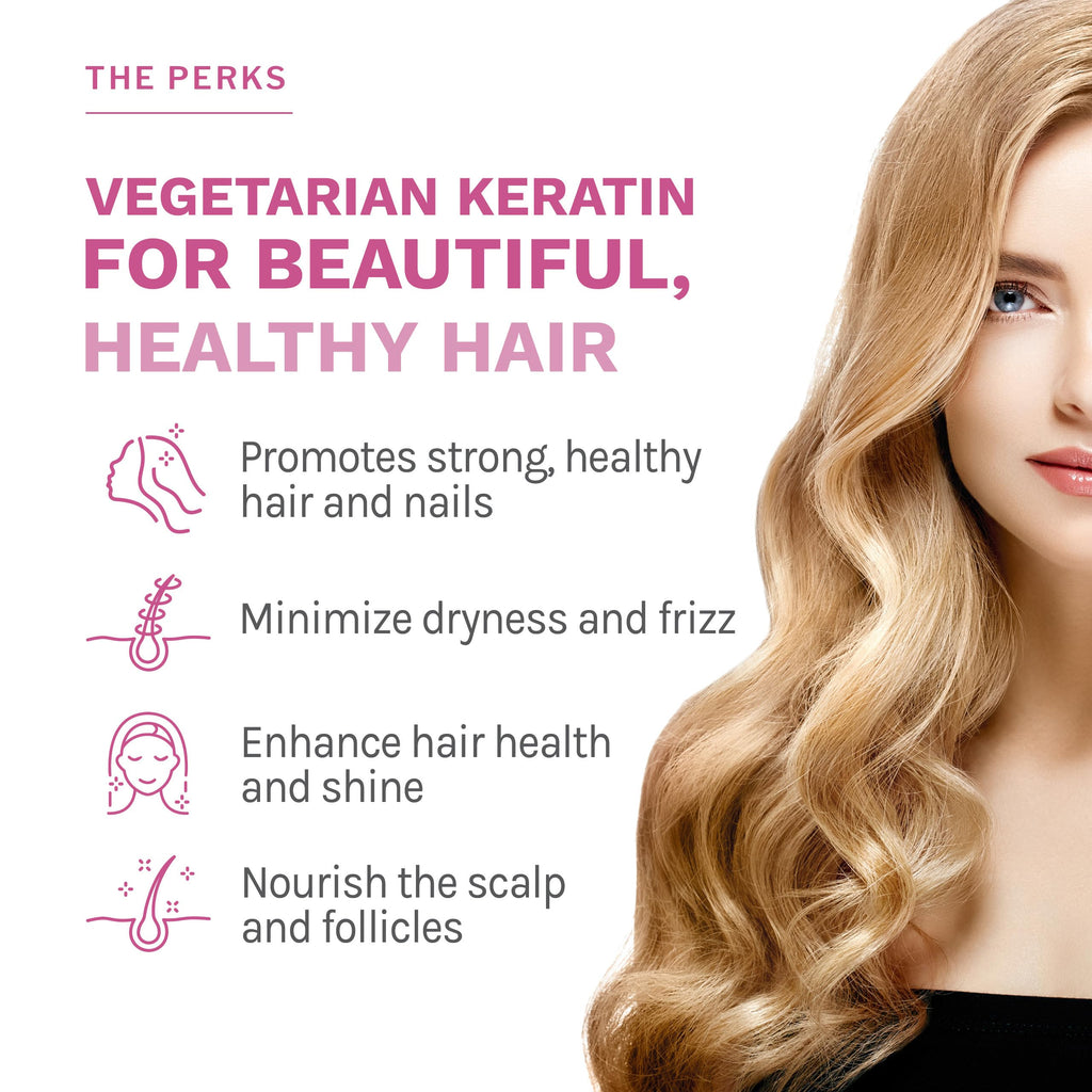 Reserveage Beauty Keratin Hair Booster with Biotin & Resveratrol – Hair & Nail Support for Women | 60 Capsules