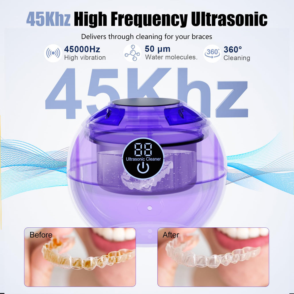 Retainer Cleaner Machine 45kHz Ultrasonic – 200ML, 3 Cleaning Modes