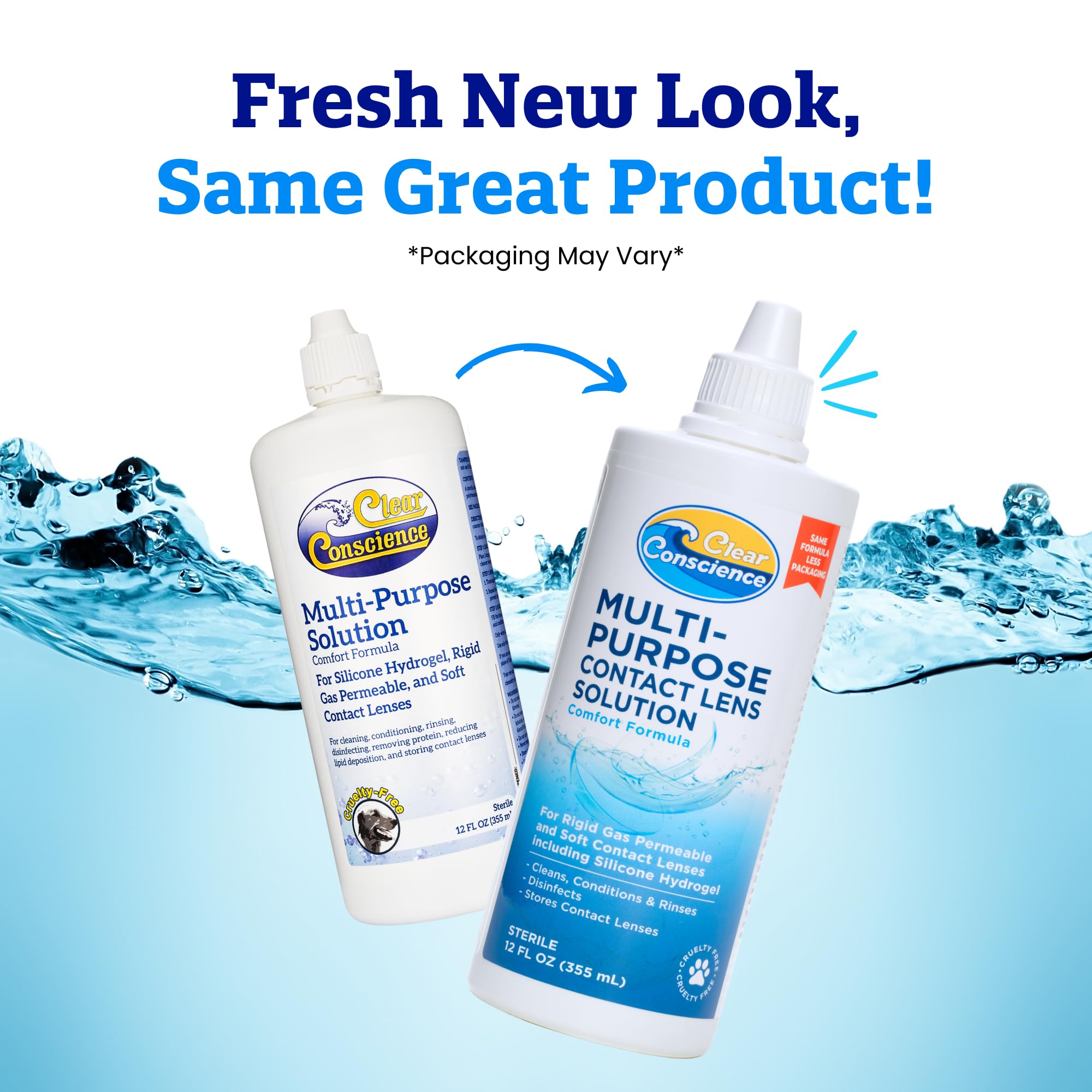 Cruelty-Free Contact Lens Solution 12oz – Clear Conscience (3 Pack)