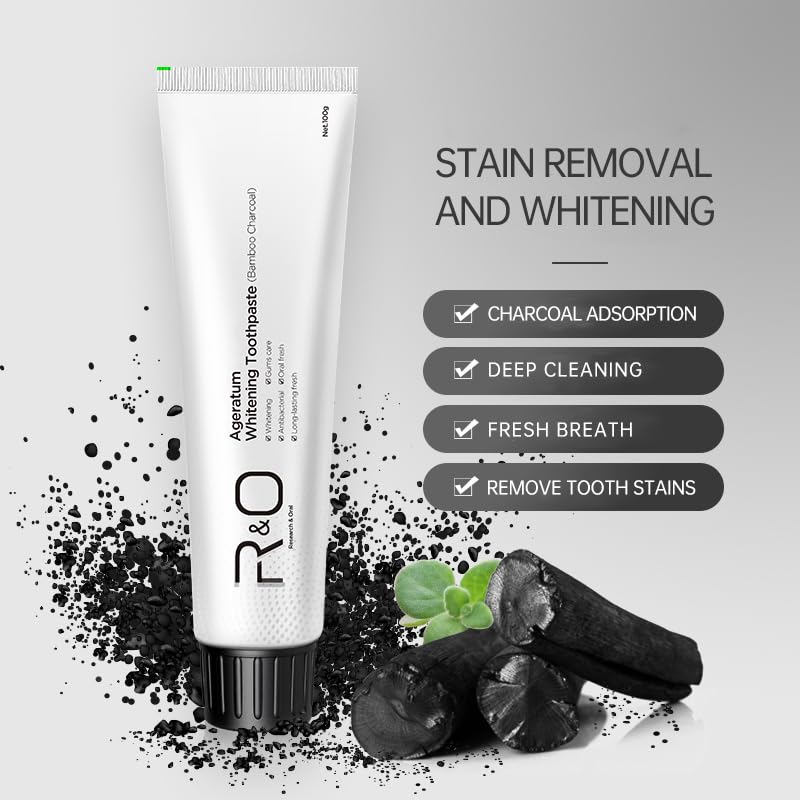 R&O Ageratum Bamboo Charcoal Whitening Toothpaste – 3.53 oz