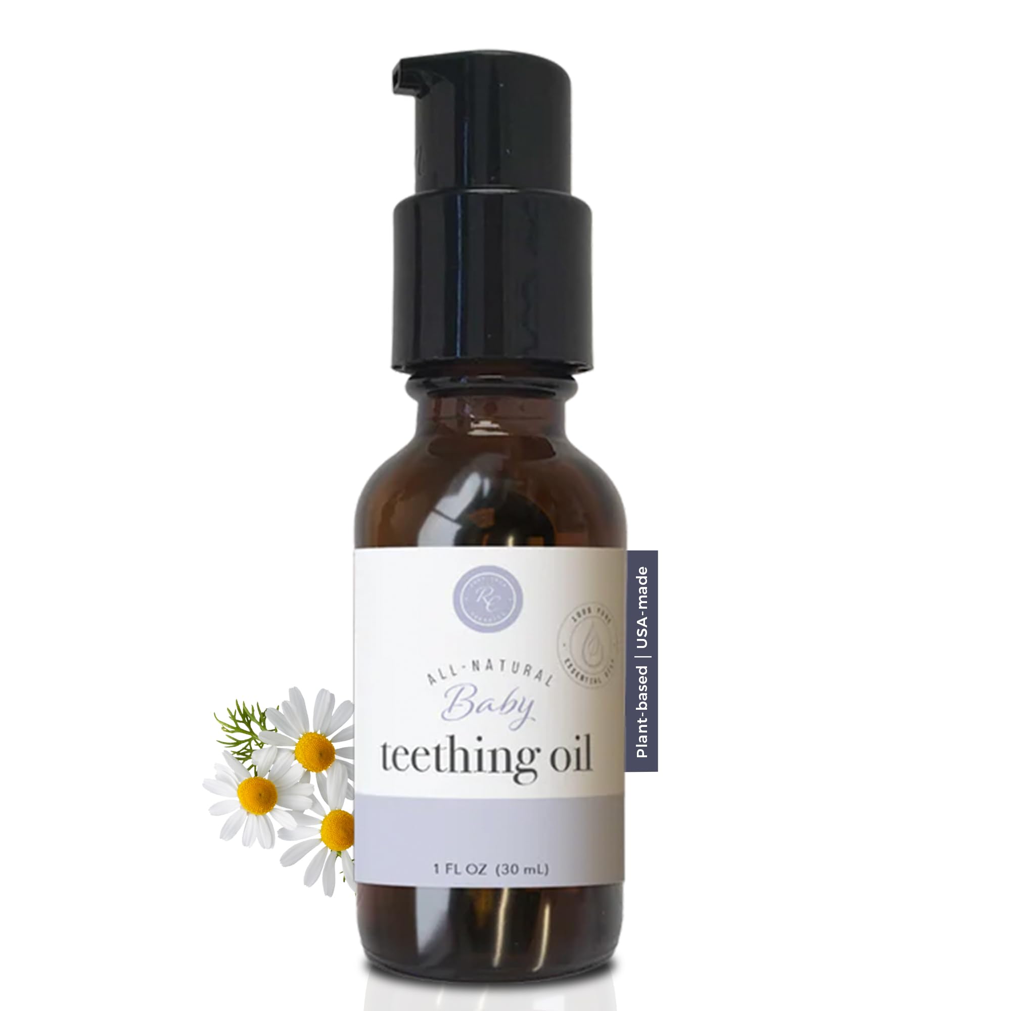 Rowe Casa Organics Baby Teething Oil, Natural Baby Teething Relief with Chamomile and Copaiba, Naturally Relieving and Soothing to Help Ease Discomfort, 1 Fl Oz