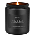 Rum & Oak Candle - Masculine Soy Candle in Black Jar (7oz)