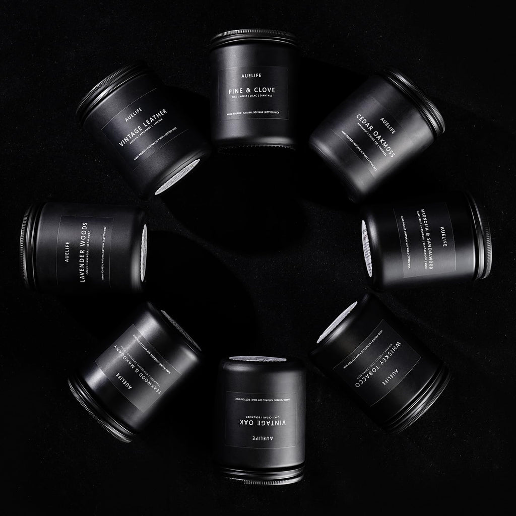 Rum & Oak Candle - Masculine Soy Candle in Black Jar (7oz)