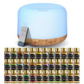SACATR 500ml Ultrasonic Essential Oil Diffuser with 36x5mL Oils – Large Room, Auto Shut-Off, 15 Colors