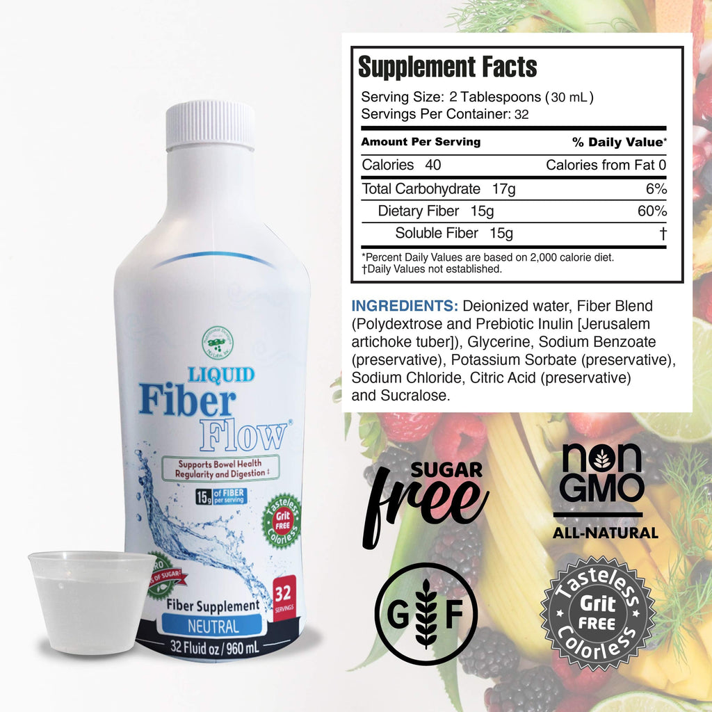 Liquid Fiber for Kids – Sugar-Free Prebiotic Inulin Fiber Drink Mix, 15g Per Serving, 100 Packets | Nutritional Designs