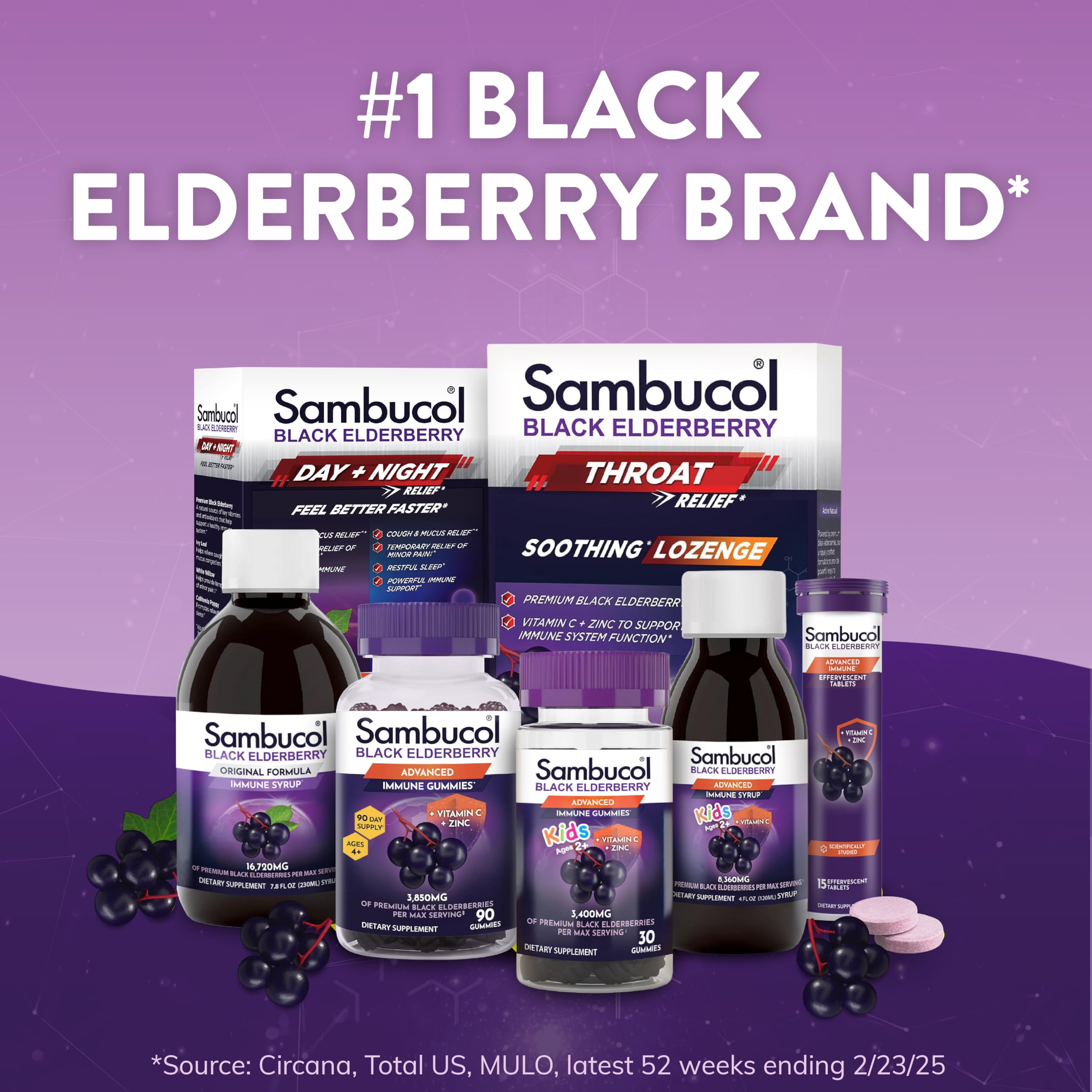 Sambucol Black Elderberry Effervescent Tablets – Vitamin C & Zinc (15 Tablets)