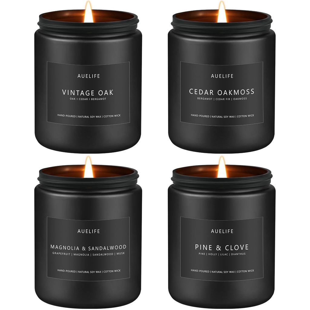 Scented Candles Set for Men – 4-Pack Soy Candles Gift