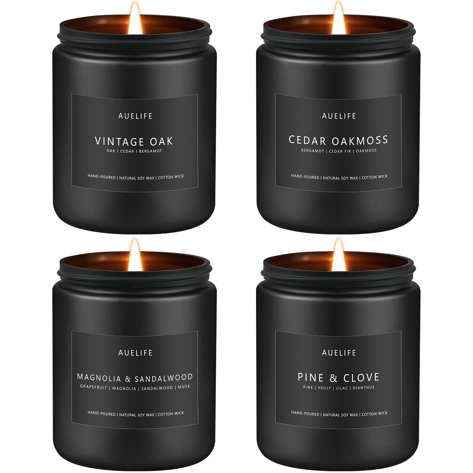 Scented Candles Set for Men – 4-Pack Soy Candles Gift