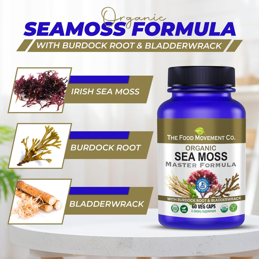 Sea Moss Master Formula with Burdock & Bladderwrack | Gut Health | The Food Movement Co.