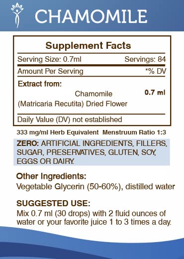 Secrets of the Tribe Chamomile Alcohol-Free Liquid Extract – Chamomile Tincture (2 FL OZ)
