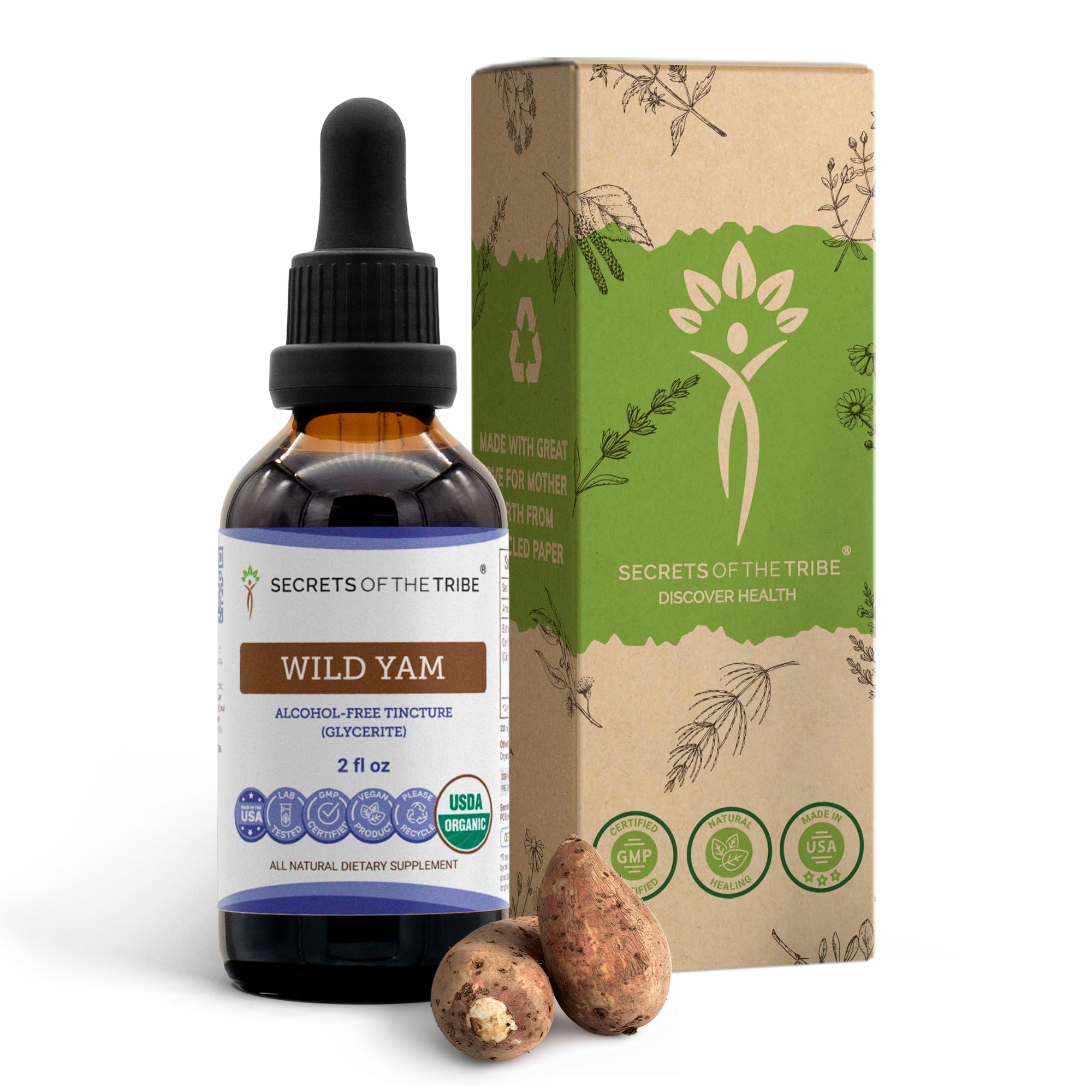 Wild Yam Tincture – Alcohol-Free USDA Organic Glycerite (2 oz)