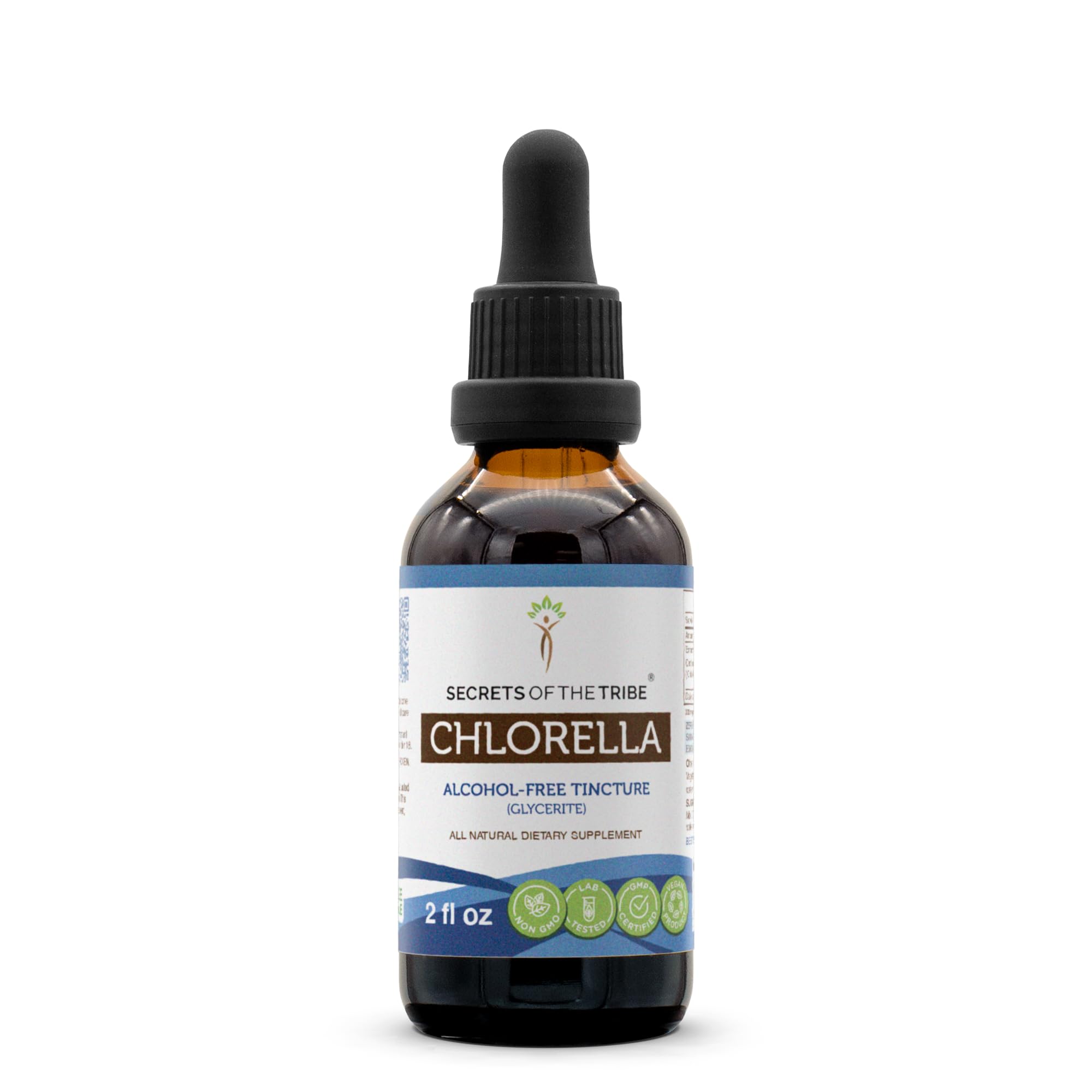 Secrets of the Tribe Chlorella Tincture – Alcohol-Free Liquid Extract (2 FL OZ)