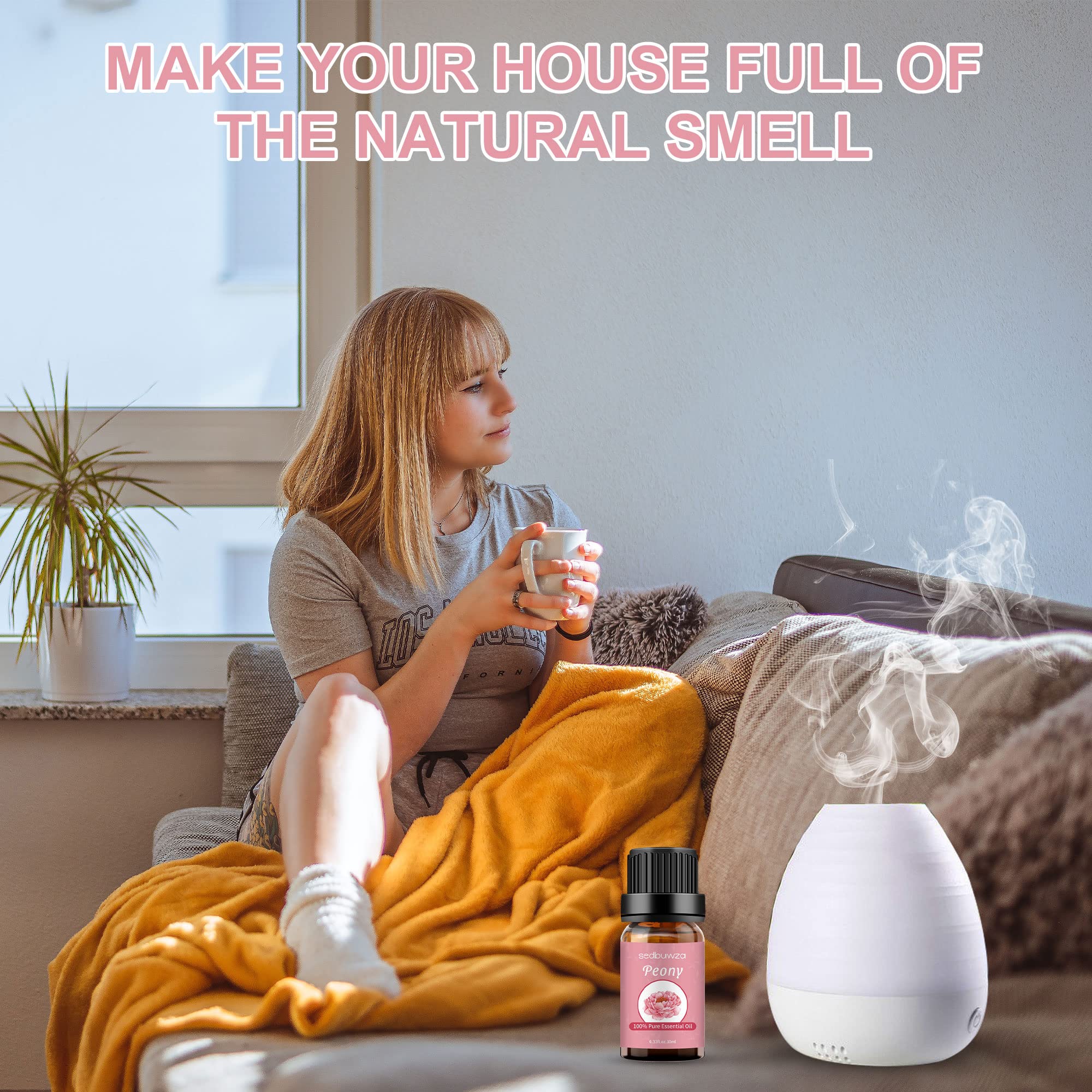 Sedbuwza Peony Essential Oil - Pure Organic Fragrance for Diffuser