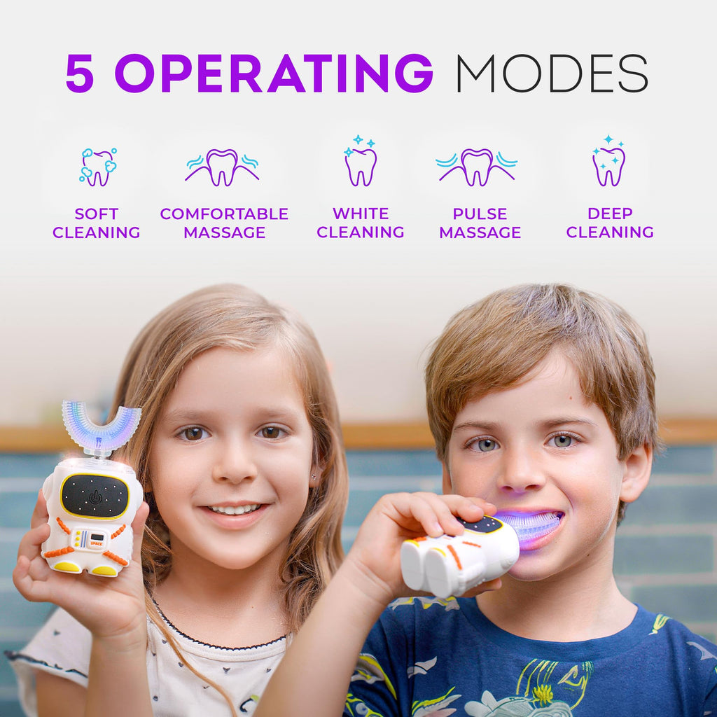 Sensory 360 U-Shaped Kids Toothbrush – Astronaut Design, 5 Modes, Memory Function
