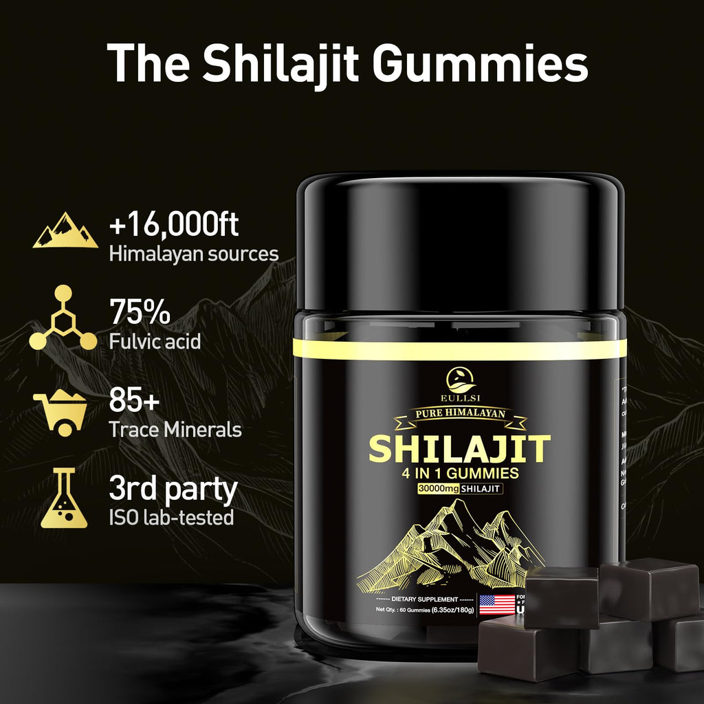Pure Himalayan Shilajit Gummies with Ashwagandha – 120 Count