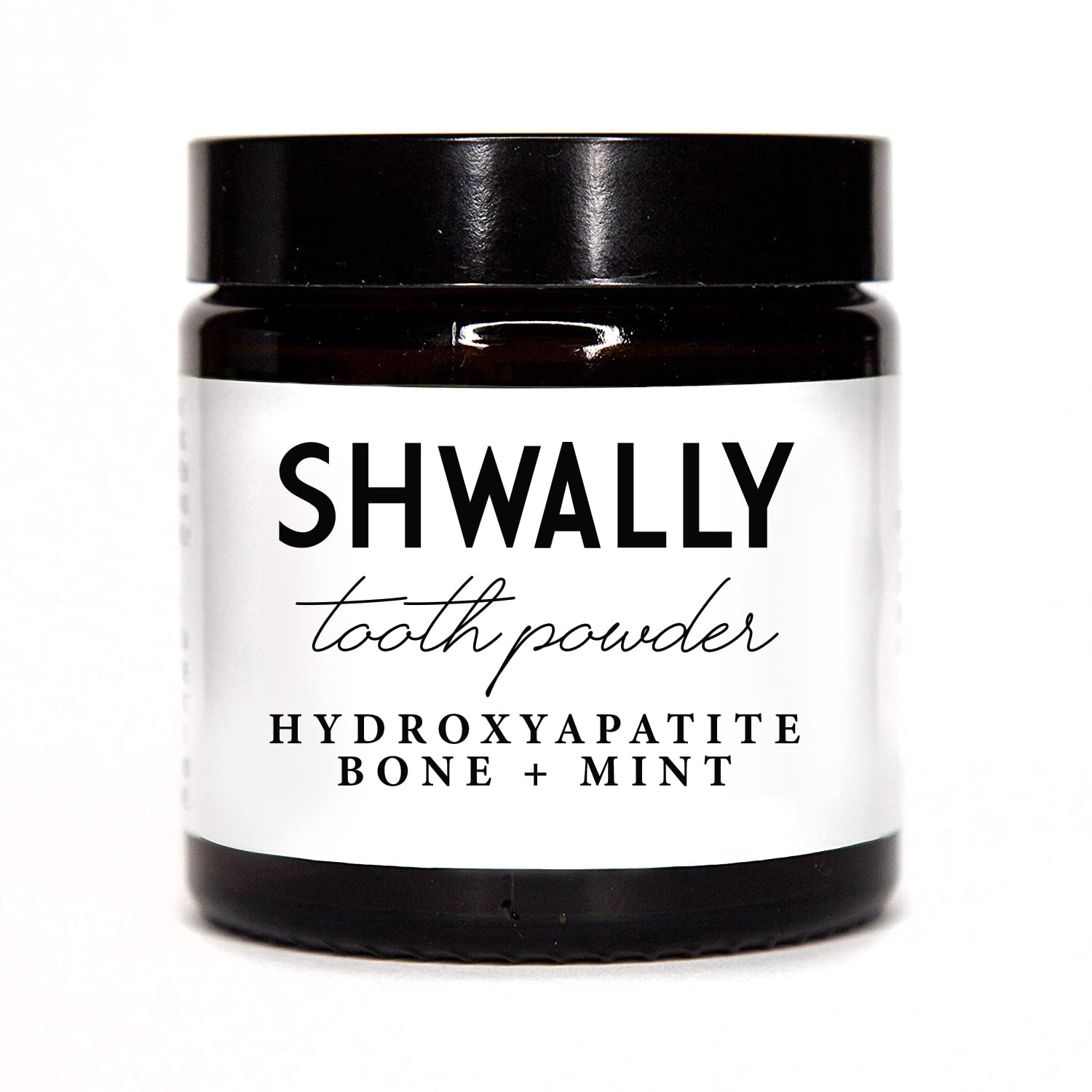 Shwally Tooth Powder with Hydroxyapatite – Fluoride Free, Eggshell & Cattle Bone, Peppermint (2 oz)