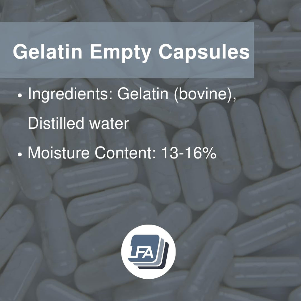 Empty Capsules Size 0 – Bulk Gelatin Capsules (0-5000 Count) Halal Beef Gel Caps for Capsule Filling Machines