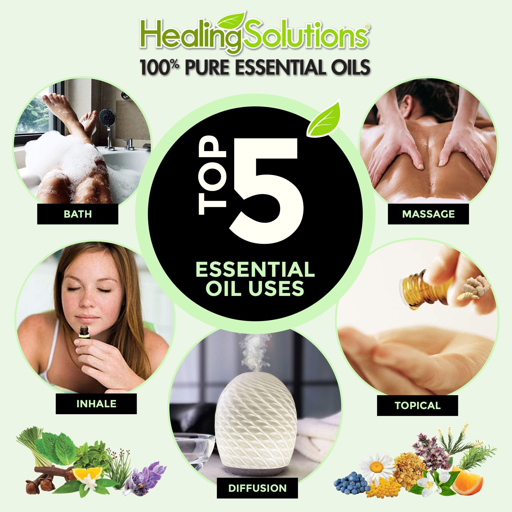 Healing Solutions Sleep Essential Oils for Diffuser – Organic, Pure & Undiluted 1 oz