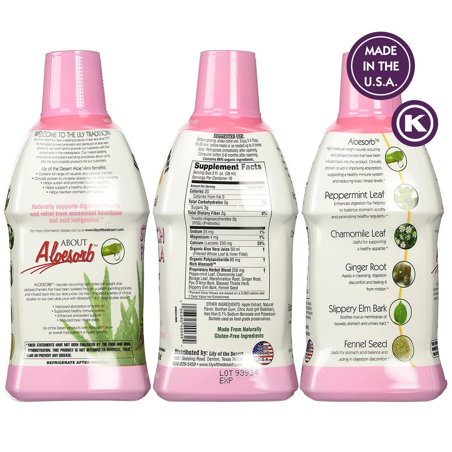 Lily of the Desert Aloe Vera Stomach Formula – Digestive Wellness, 32 oz