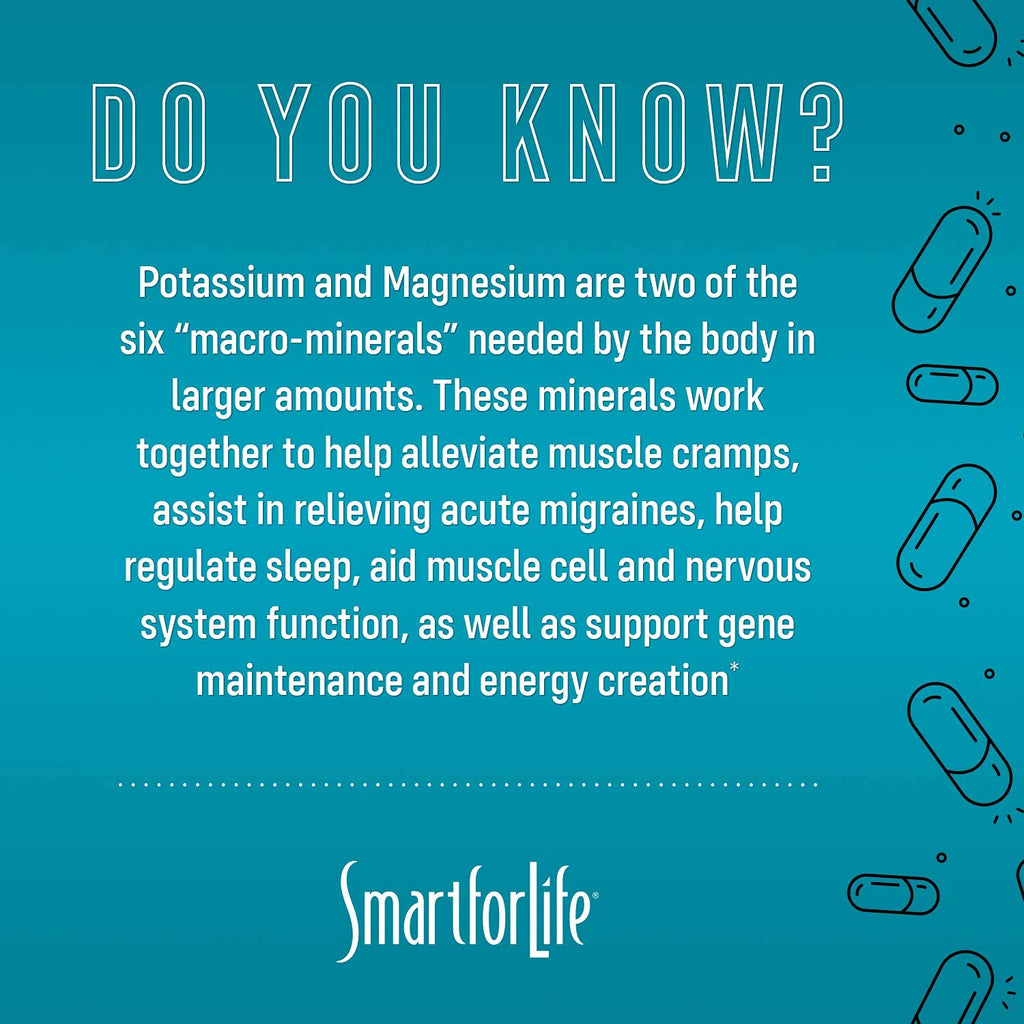 SMART FOR LIFE Potassium Magnesium Supplement – 30 Vegan Capsules | High-Absorption Mineral Complex
