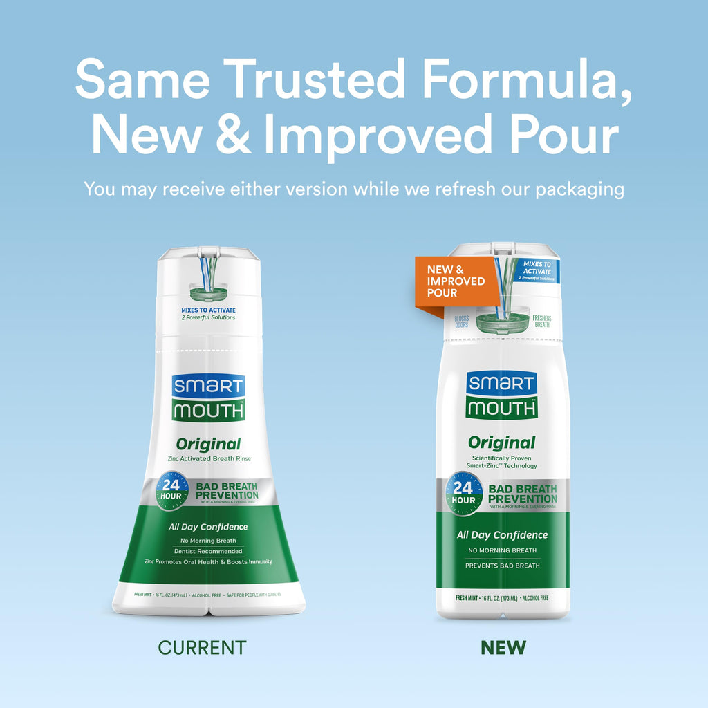 SmartMouth Activated Dry Mouth Rinse – Mint Mouthwash, 16 fl oz | Clinical DDS & Original Formula
