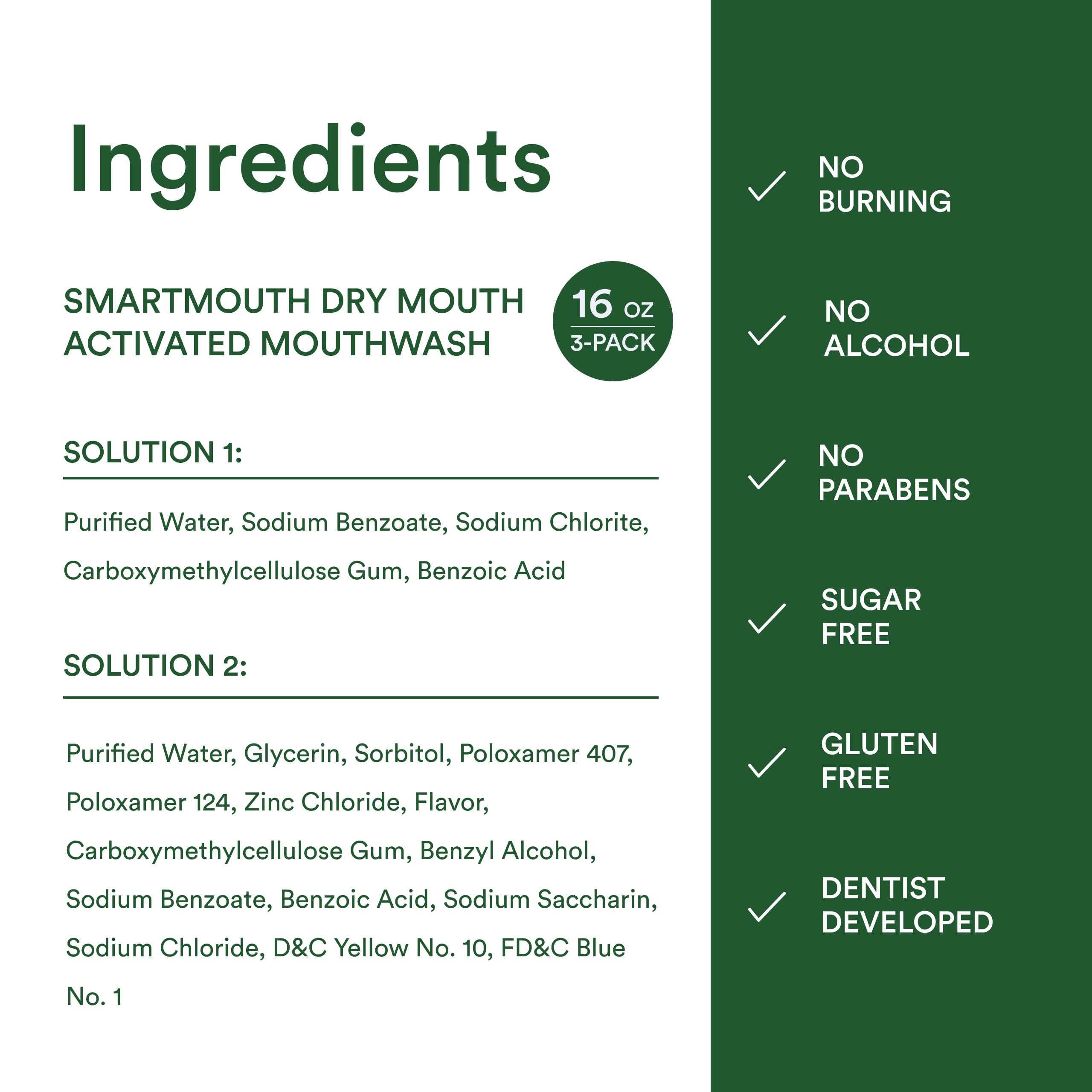 SmartMouth Activated Dry Mouth Mouthwash - Mint, 16 oz, 3 Pack