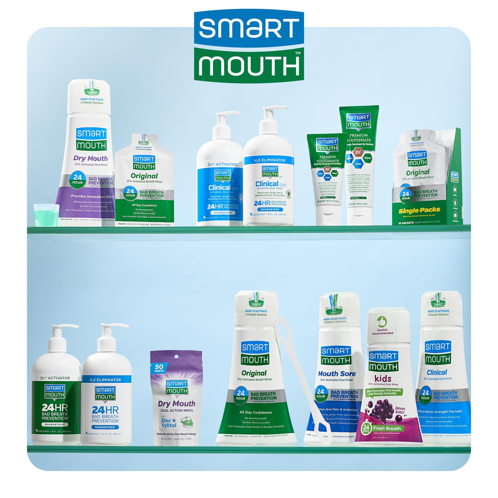 SmartMouth Original Activated Mouthwash Singles & Premium Zinc Ion Toothpaste