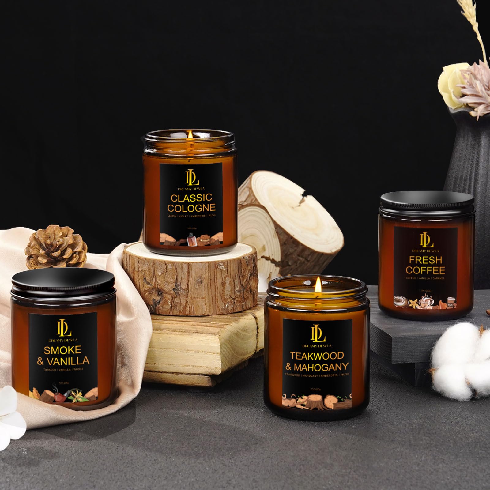 Smoke & Vanilla Candles | Natural Soy Candle, 50-Hour Burn Time