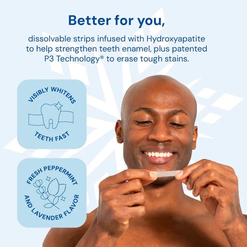 SNOW Diamond Dissolving Teeth Whitening Strips - Enamel Safe At-Home Whitening (42 Ct)