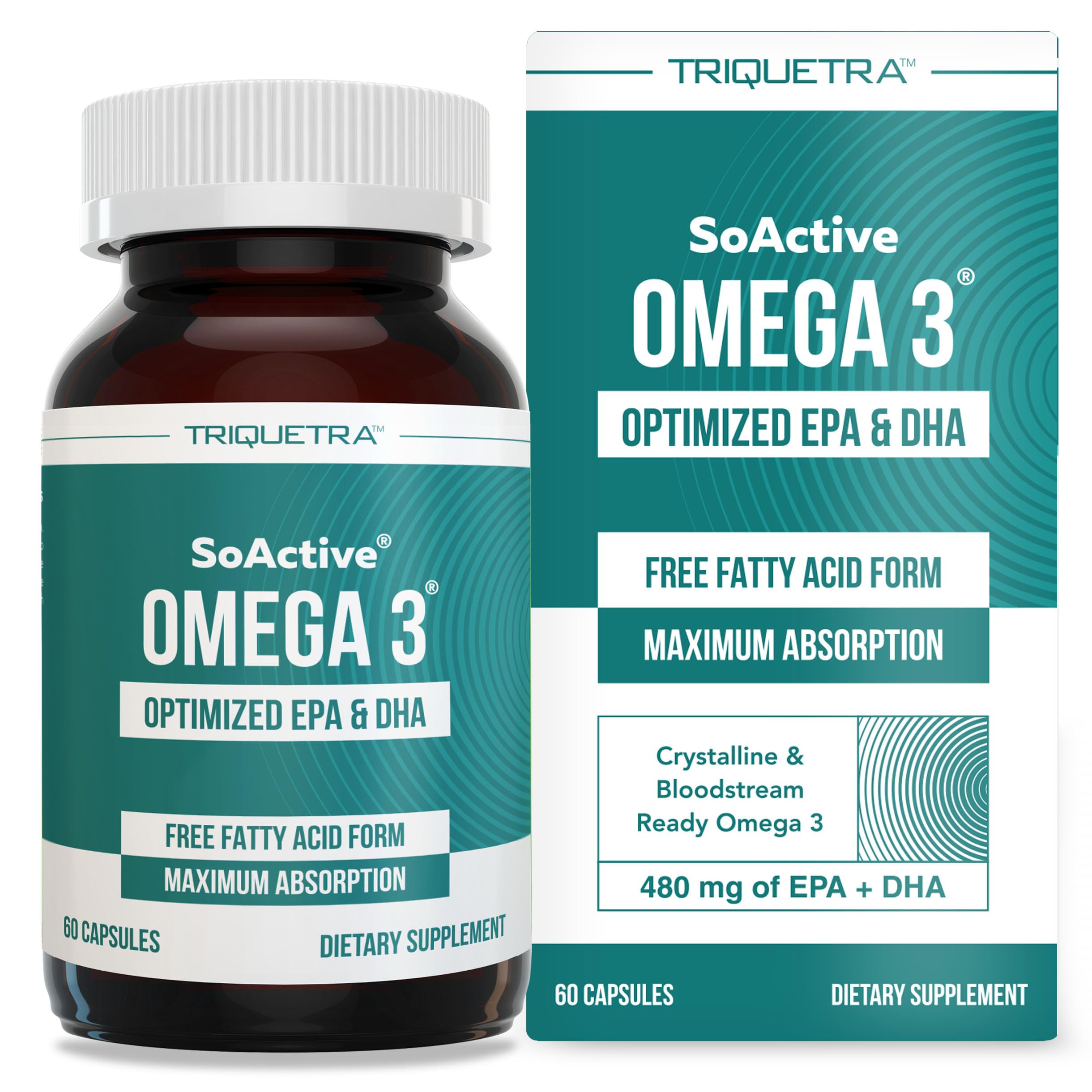 SoActive Omega 3 EPA & DHA - Free Fatty Acid, 95% Absorption (60 caps)