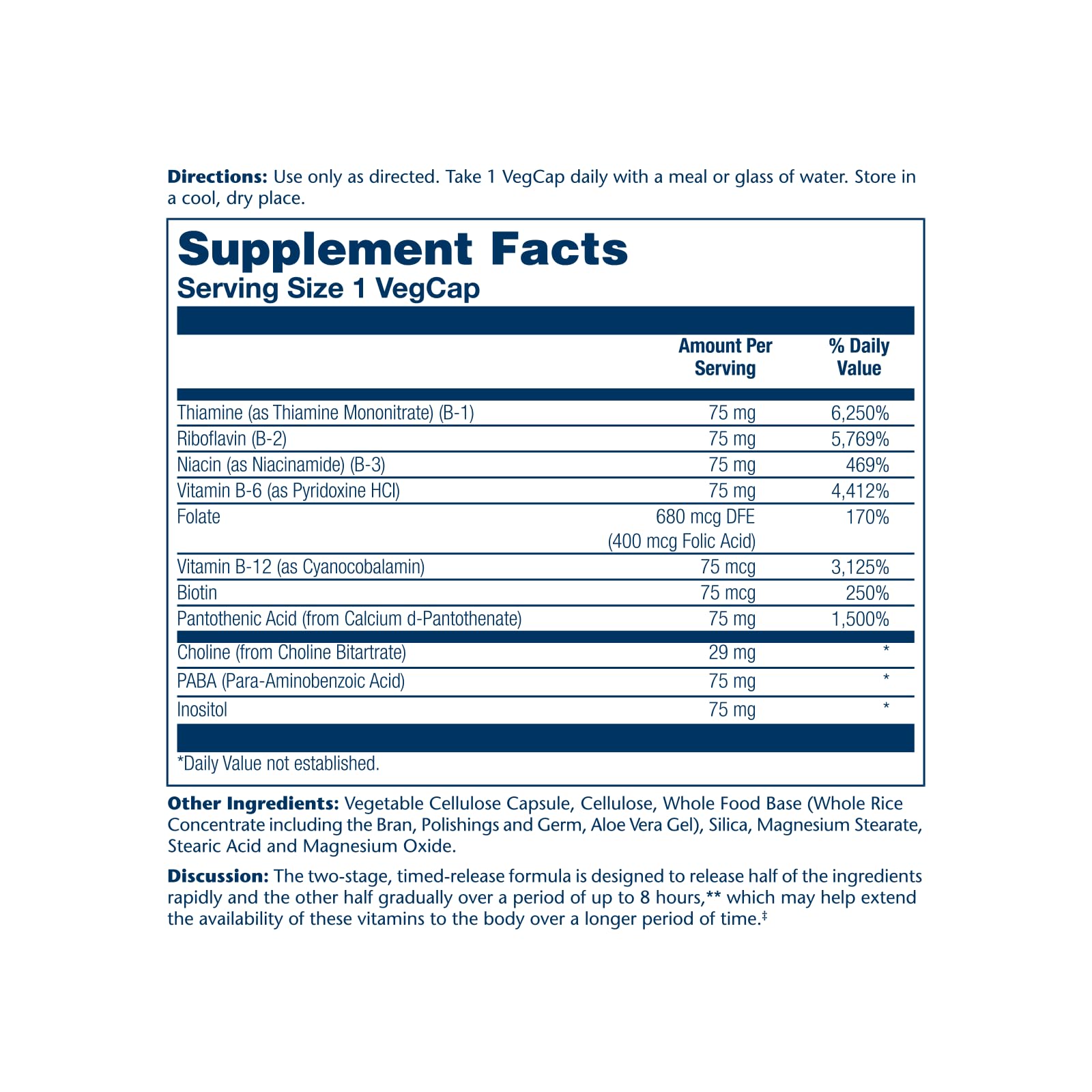 SOLARAY Vitamin B-Complex 75mg | Two-Stage Timed-Release | 100 CT