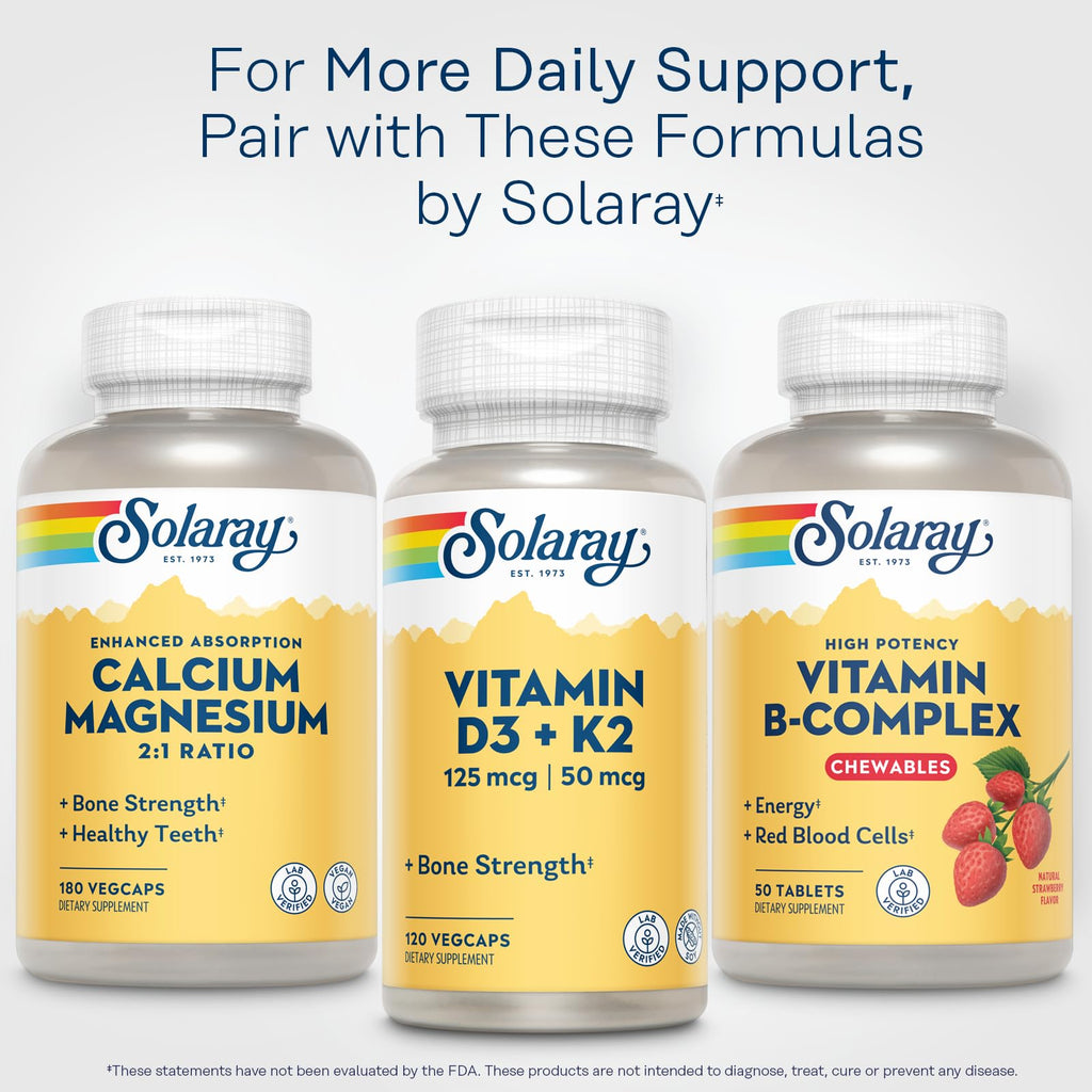 Solaray Vitamin B-Complex Chewables - Strawberry | Energy, Red Blood Cell Support & Metabolism - 50 Tablets