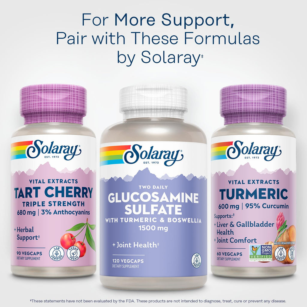 SOLARAY Turmeric 600mg – 95% Curcuminoids | Joint & Liver Support
