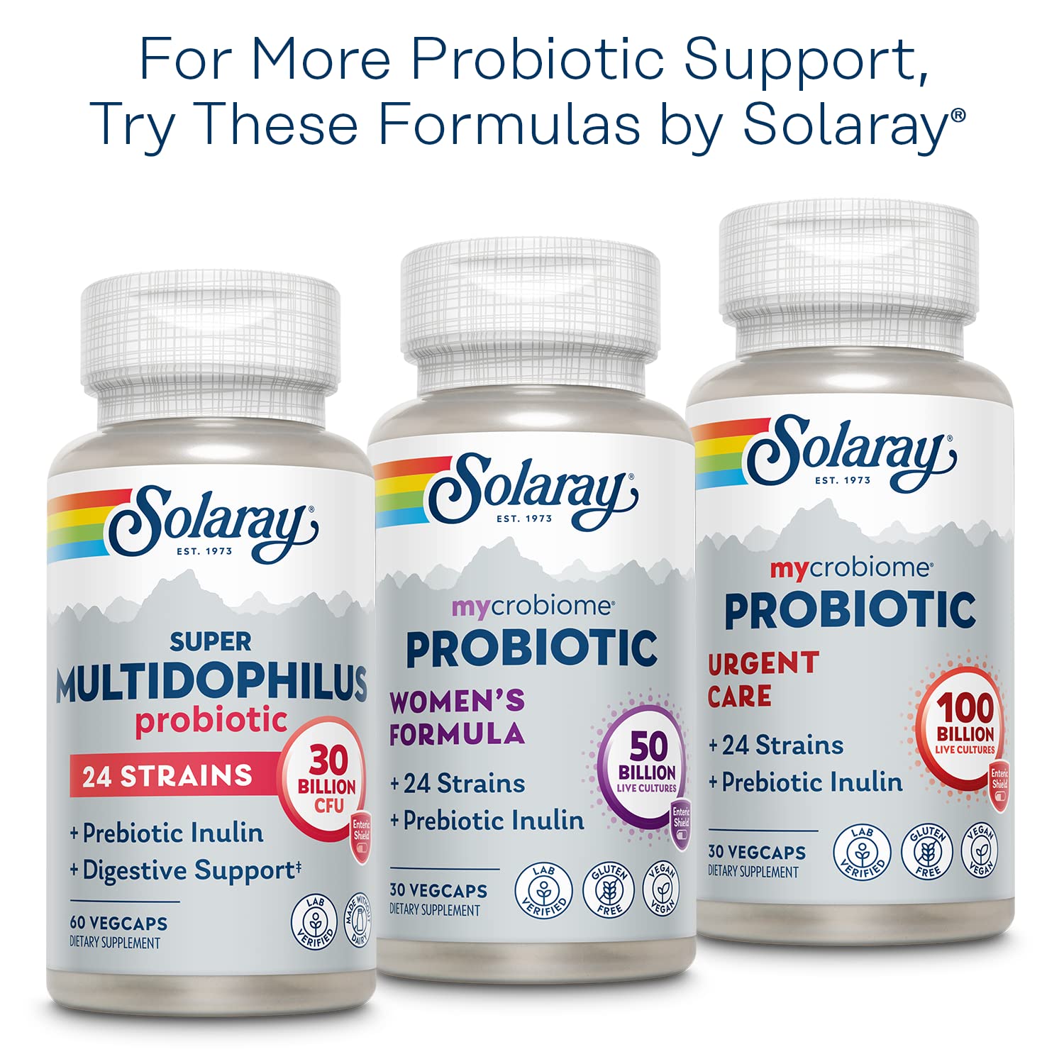 SOLARAY Multidophilus 12 Strain Probiotic – 20 Billion CFU, Digestive Health
