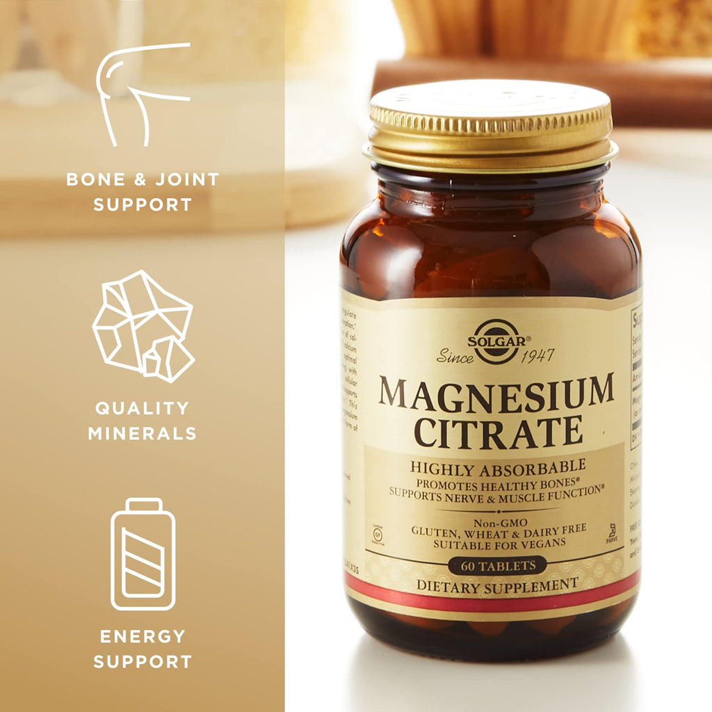 Solgar Magnesium Citrate 60 Tablets | Nerve and Muscle Support