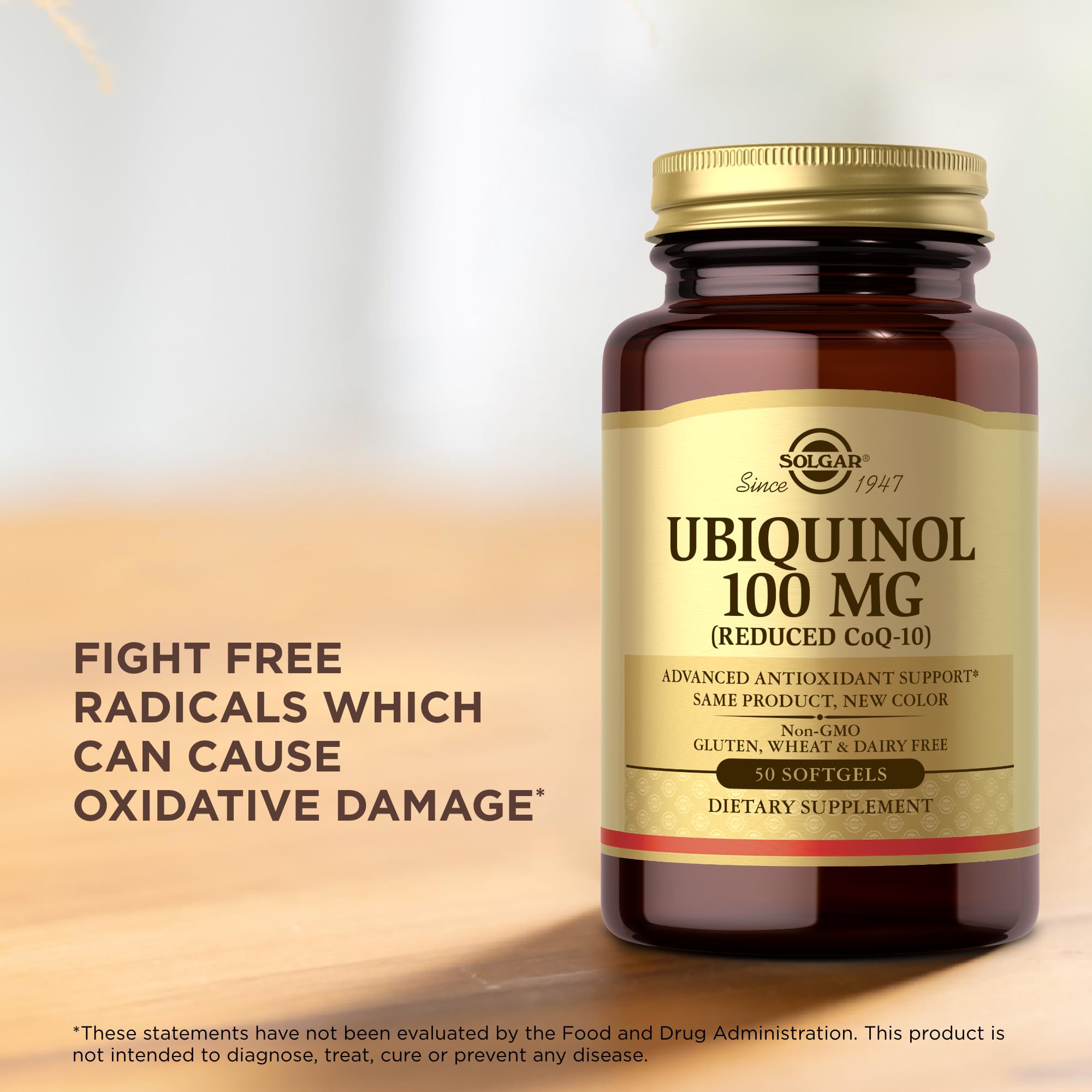 Solgar Ubiquinol 100 mg (Reduced CoQ-10) - 50 Softgels | Advanced Antioxidant Support