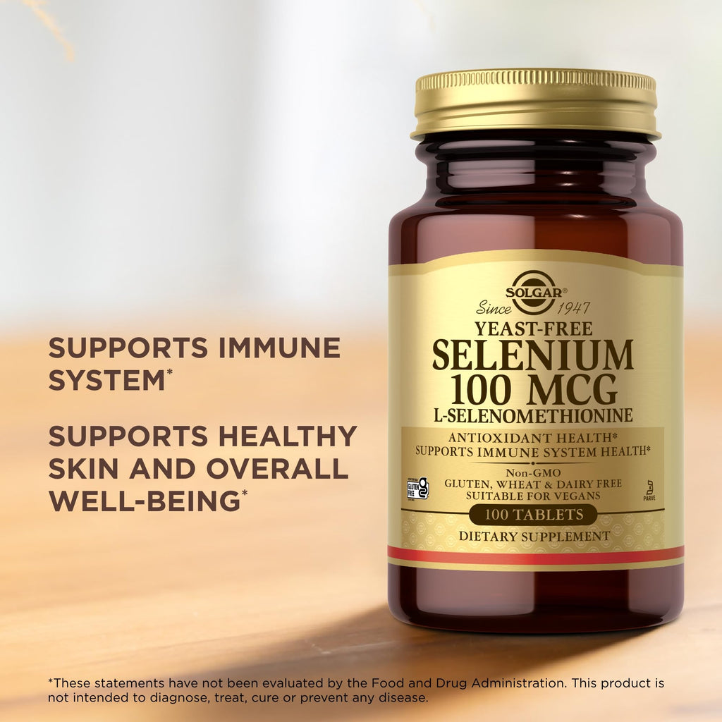 Solgar Yeast-Free Selenium 100 mcg – 4-Pack (400 Total Servings) | Gluten Free, Non-GMO, Dairy Free, Kosher