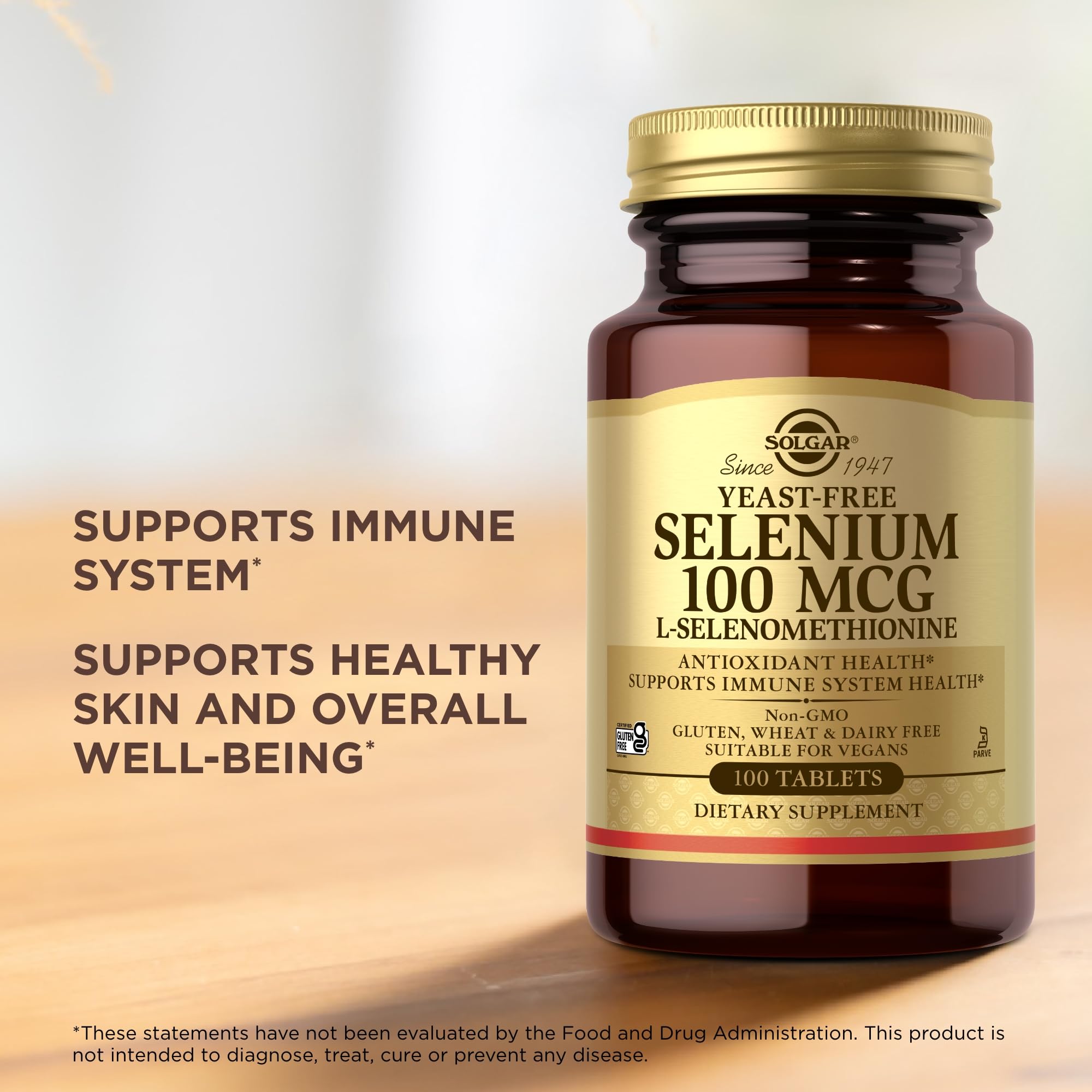 Solgar Yeast-Free Selenium 100 mcg – 4-Pack (400 Total Servings) | Gluten Free, Non-GMO, Dairy Free, Kosher