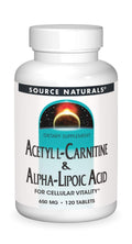 Source Naturals Acetyl L-Carnitine & Alpha-Lipoic Acid 650mg - 120 Tablets