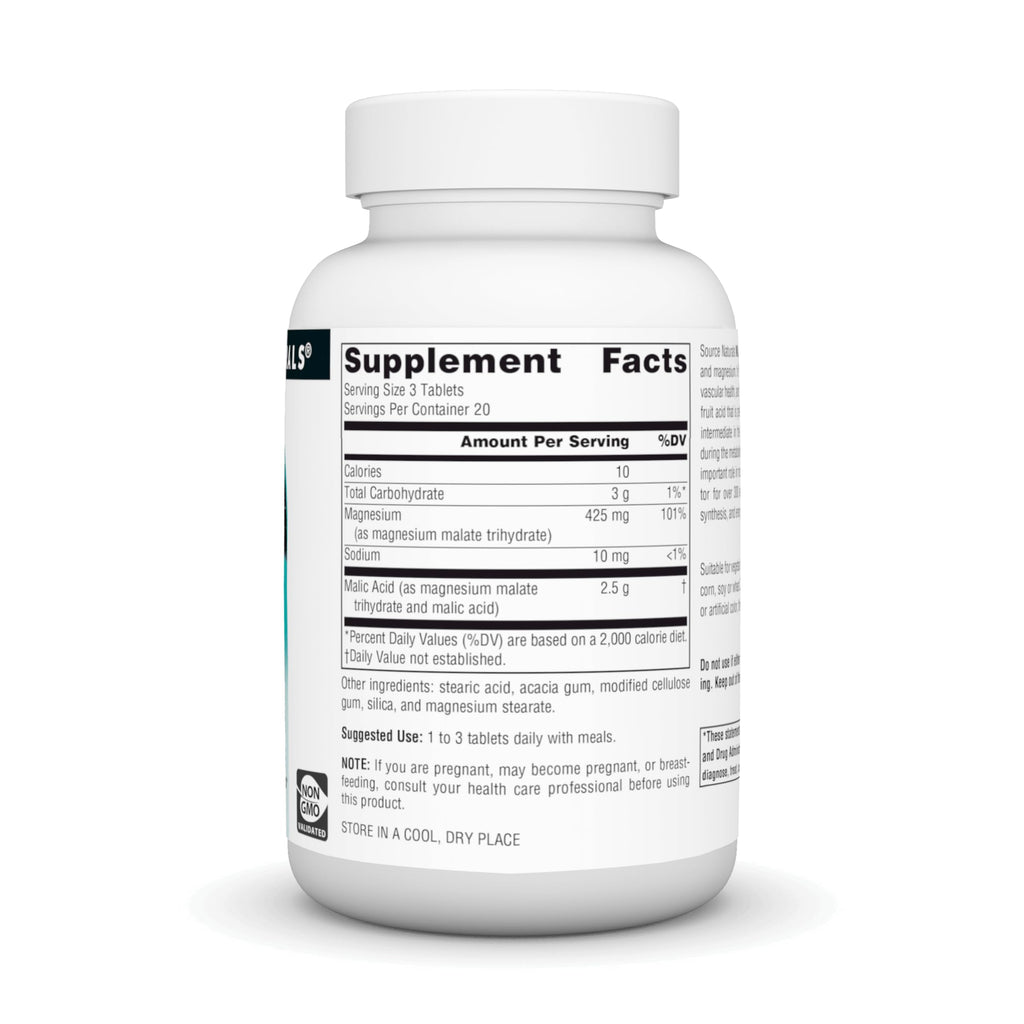 Source Naturals Malic Acid, Supports Muscles and Energy Production*, 2,500 mg - 60 Tablets
