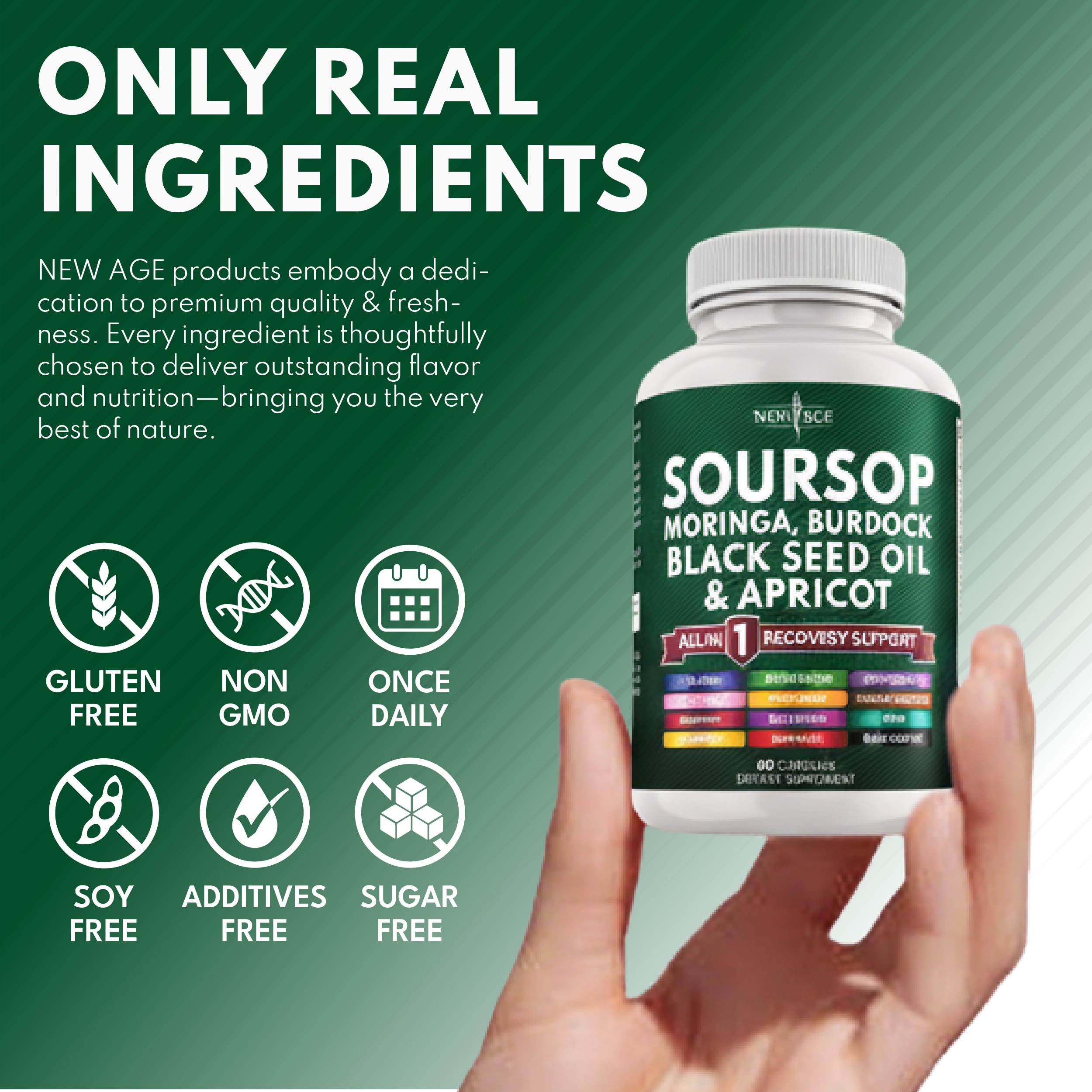 Soursop Supplement 180 Capsules – All-In-One Immune Support Blend