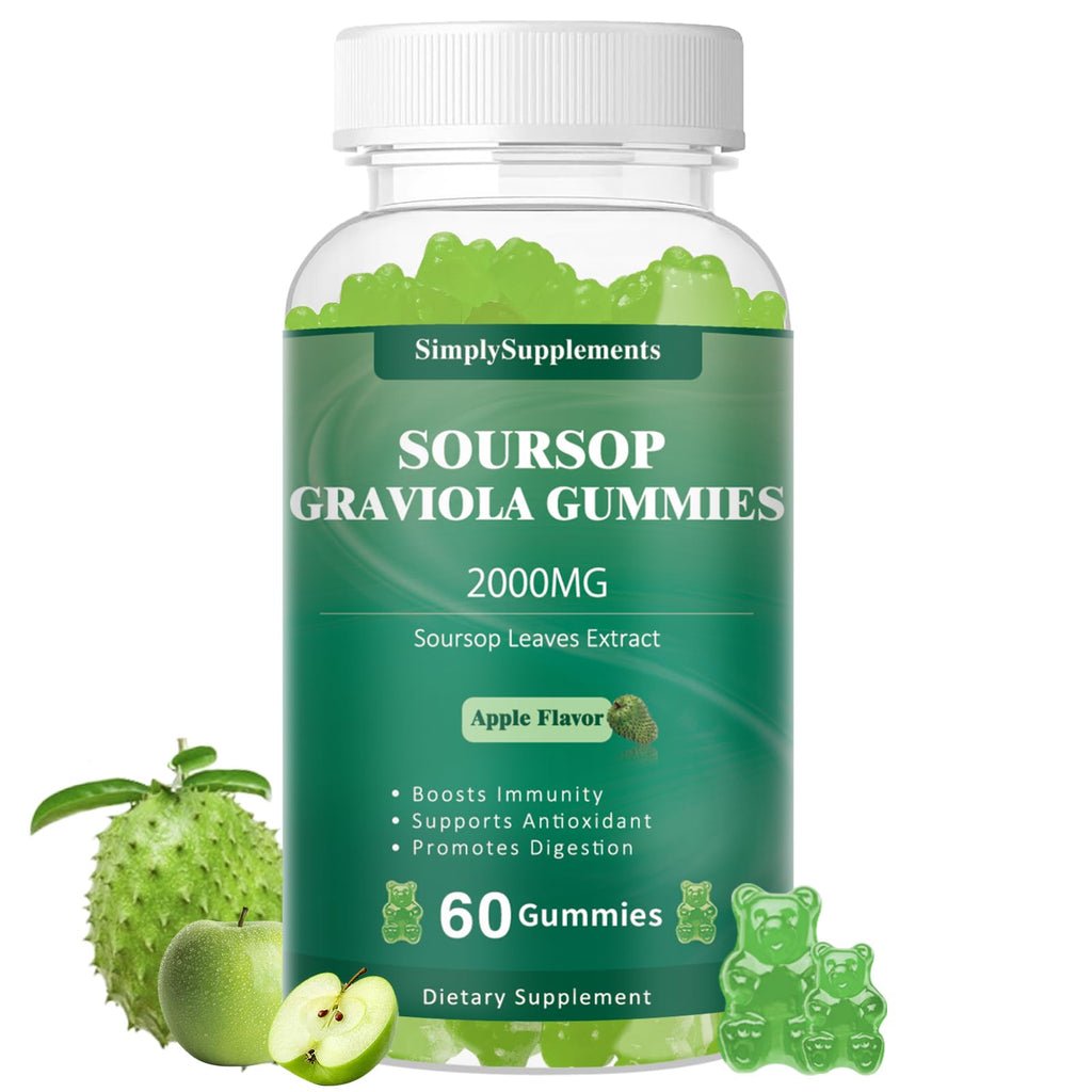 Soursop Graviola Gummies - Green Apple Flavor - 60 Gummies