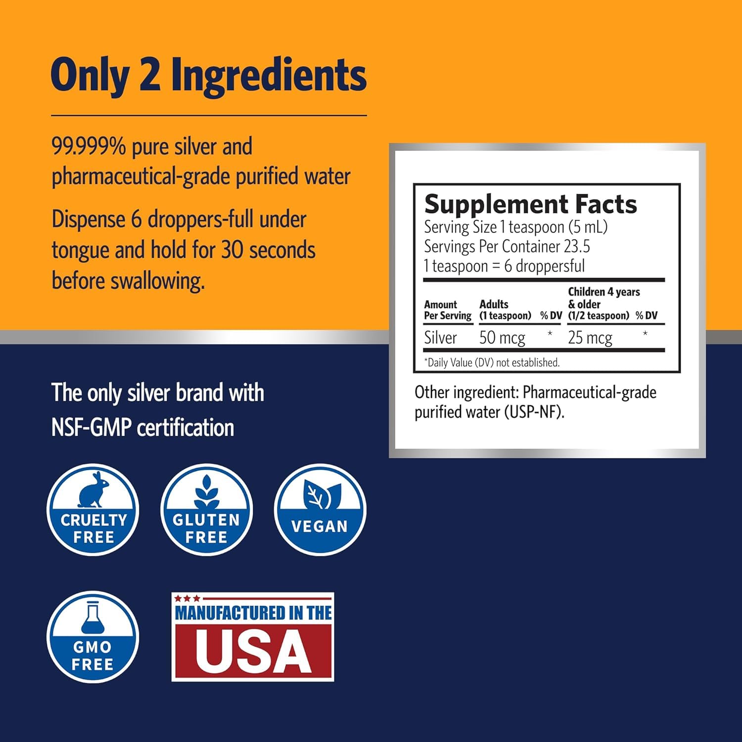 Sovereign Silver Immune Support - 10 ppm Colloidal Silver (4 oz / 118 mL)