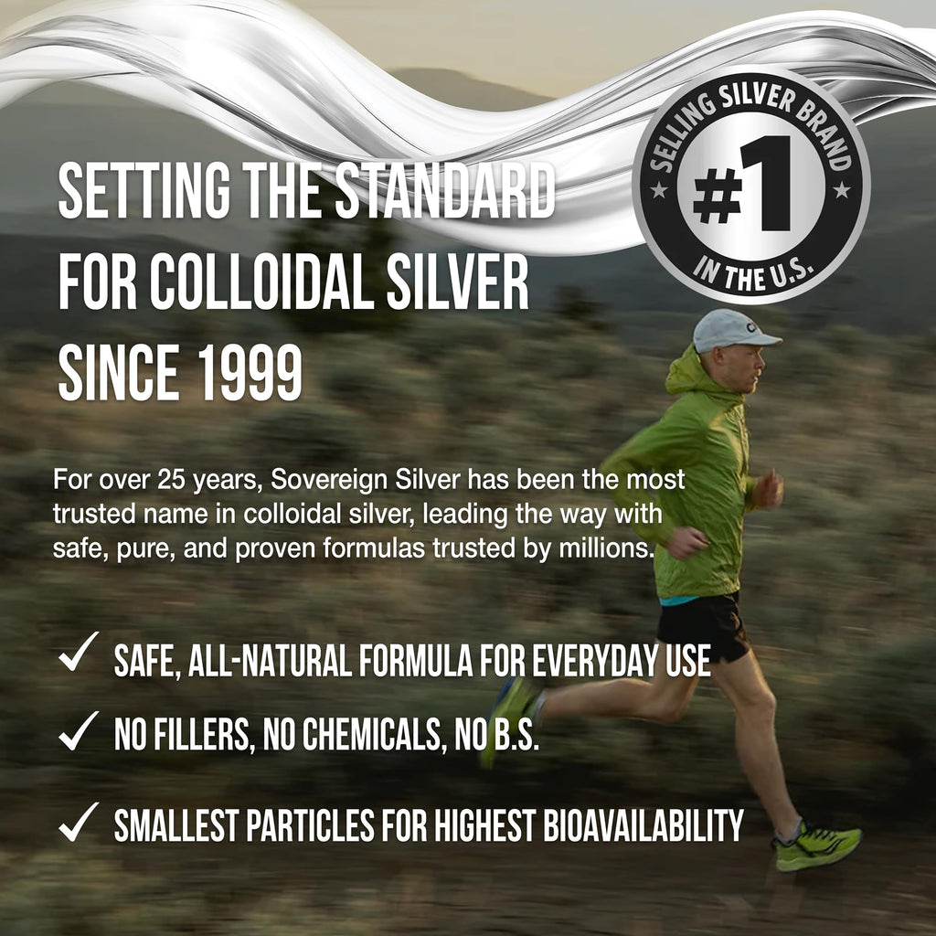 Sovereign Silver Immune Support - Colloidal Silver Hydrosol, 10 ppm, 32 oz