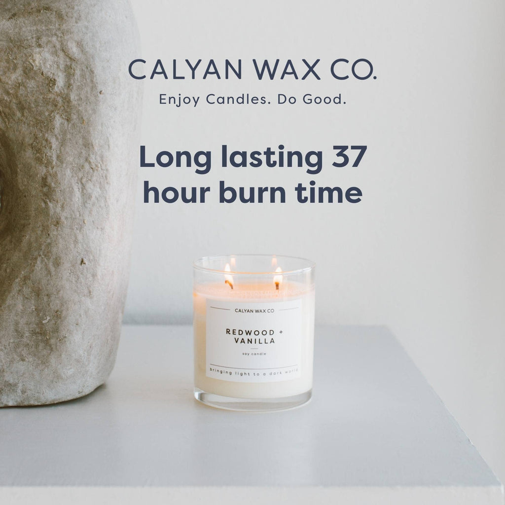 Calyan Wax Co. Sea Mist & Freesia – 2 Wick Soy Candle, 8.8oz | 37h Burn