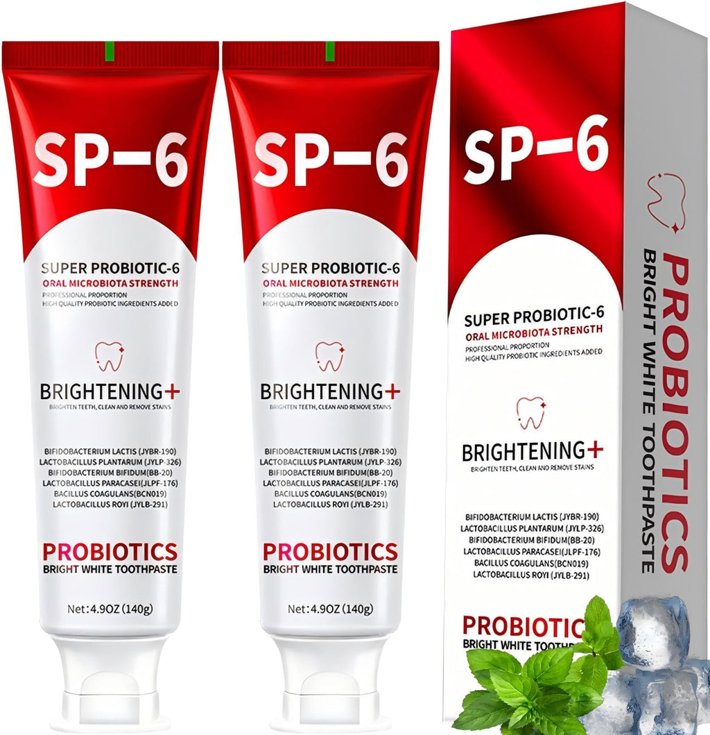SP-6 Probiotics Whitening Toothpaste – Enamel-Safe, Fluoride-Free, Fresh Mint