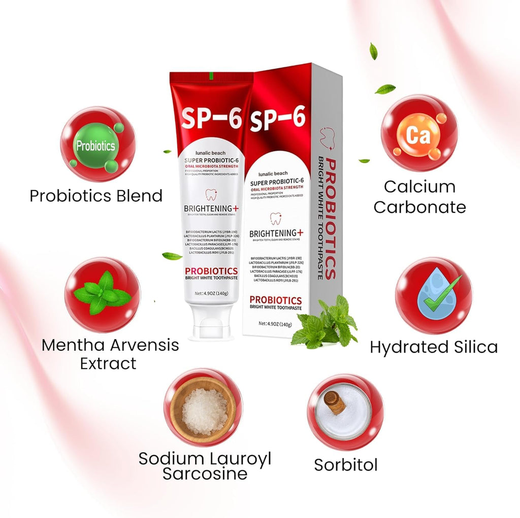Sp-6 Probiotics Whitening Toothpaste – SP6 Brightening Toothpaste with Probiotics
