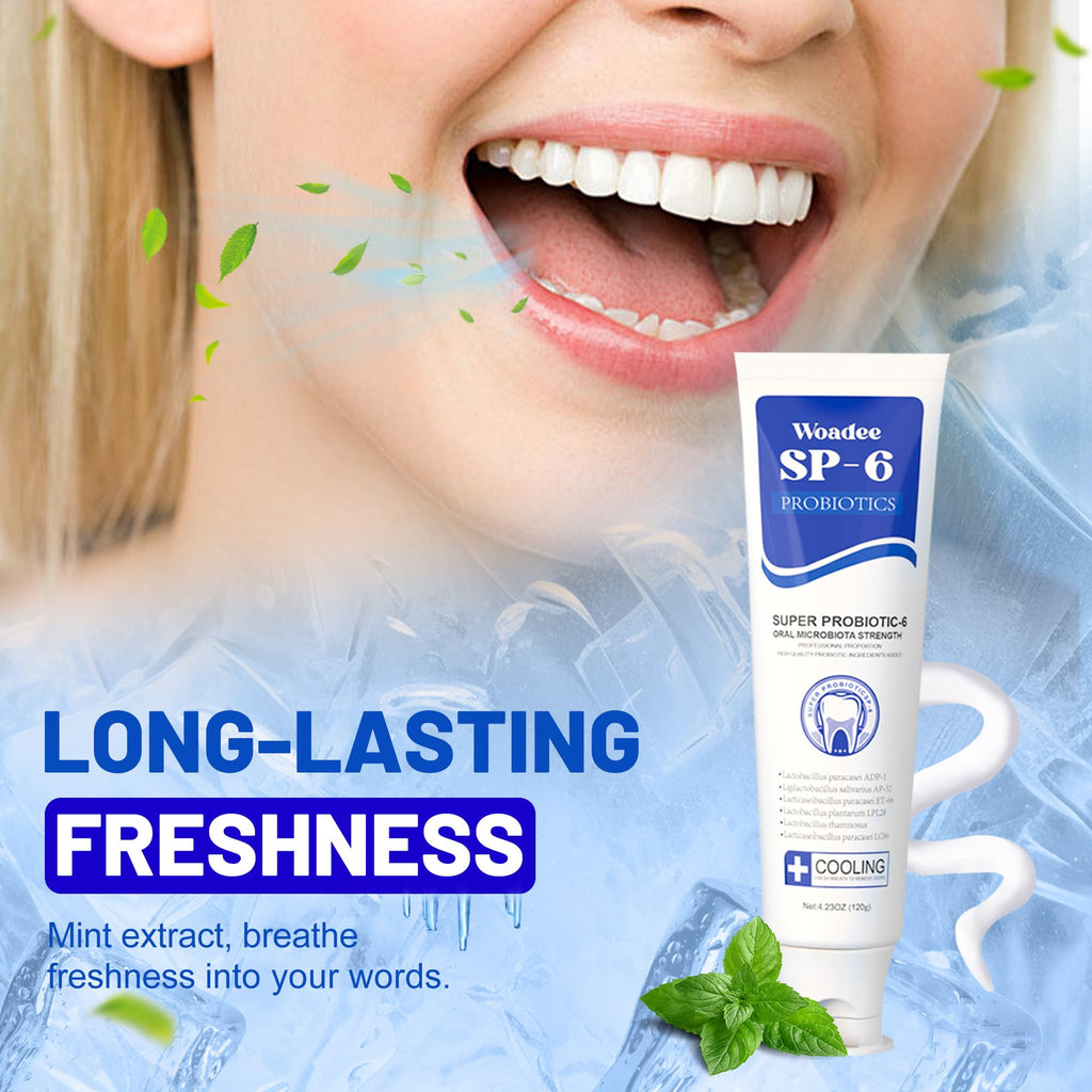 SP-6 Toothpaste Set — 6 Probiotics for Whitening & Fresh Breath (Fluoride-Free, Enamel Safe, 2-Tube Pack)