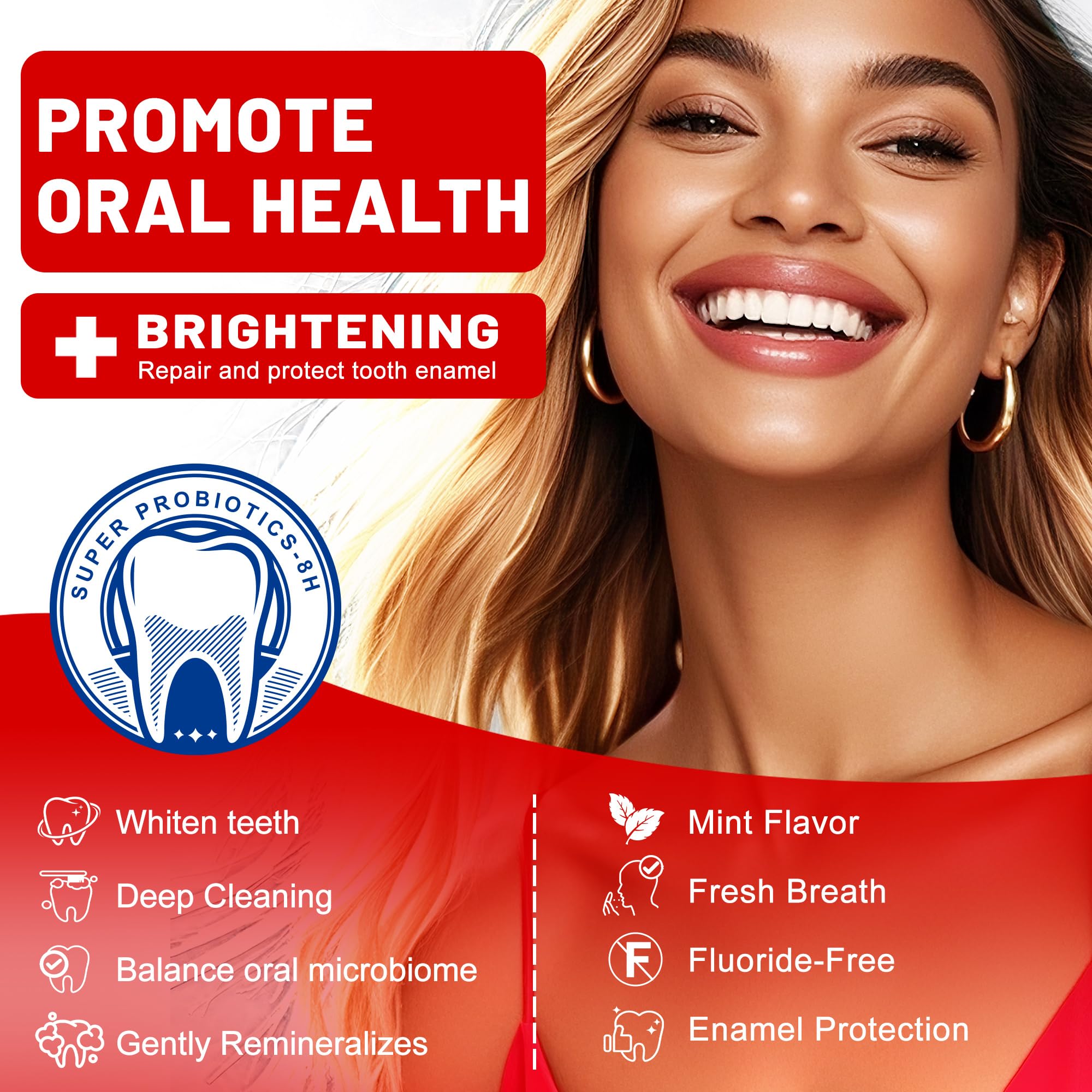 SP-8 Hydroxyapatite Probiotic Whitening Toothpaste – 8 Probiotics + Hydroxyapatite, Mint, Fluoride-Free (3)