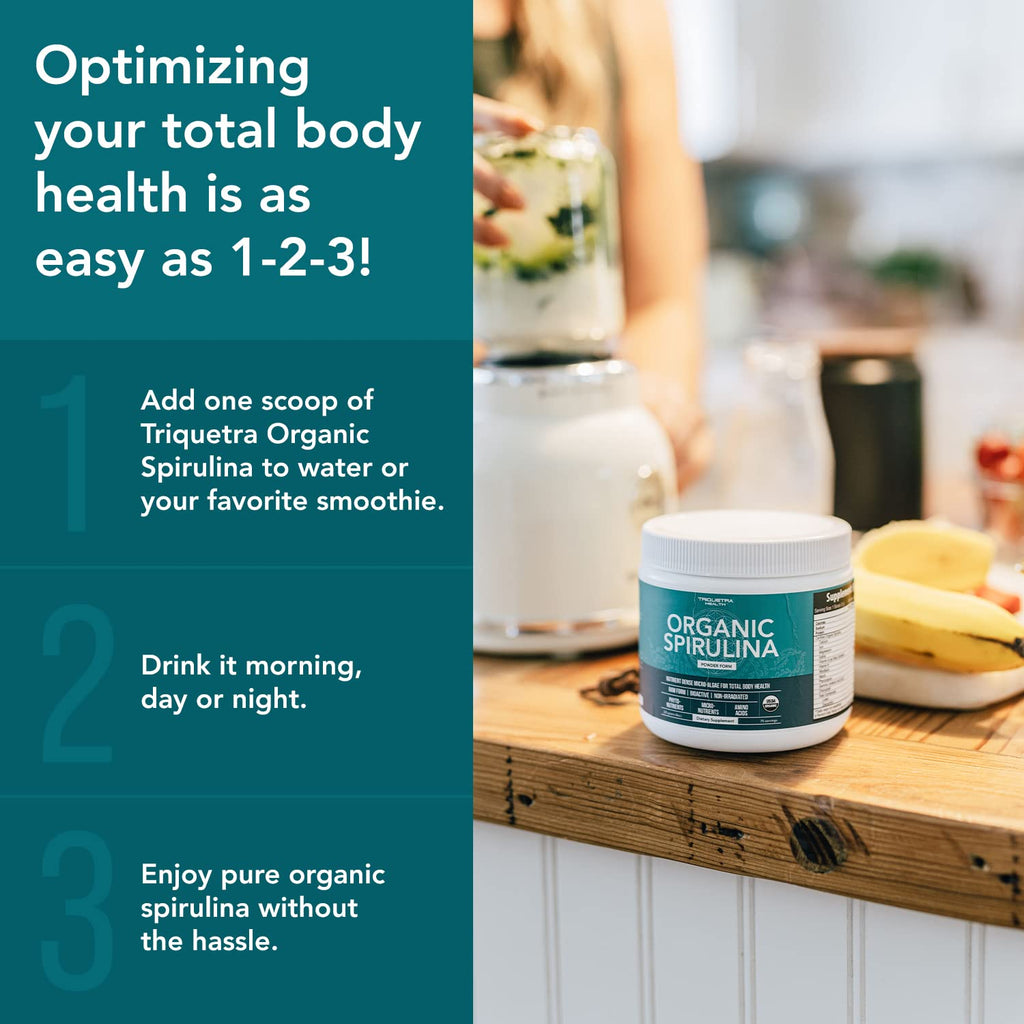 Organic Spirulina Powder – Parry Organic Spirulina | 8 oz, 75 Servings – Vegan, Non-Irradiated